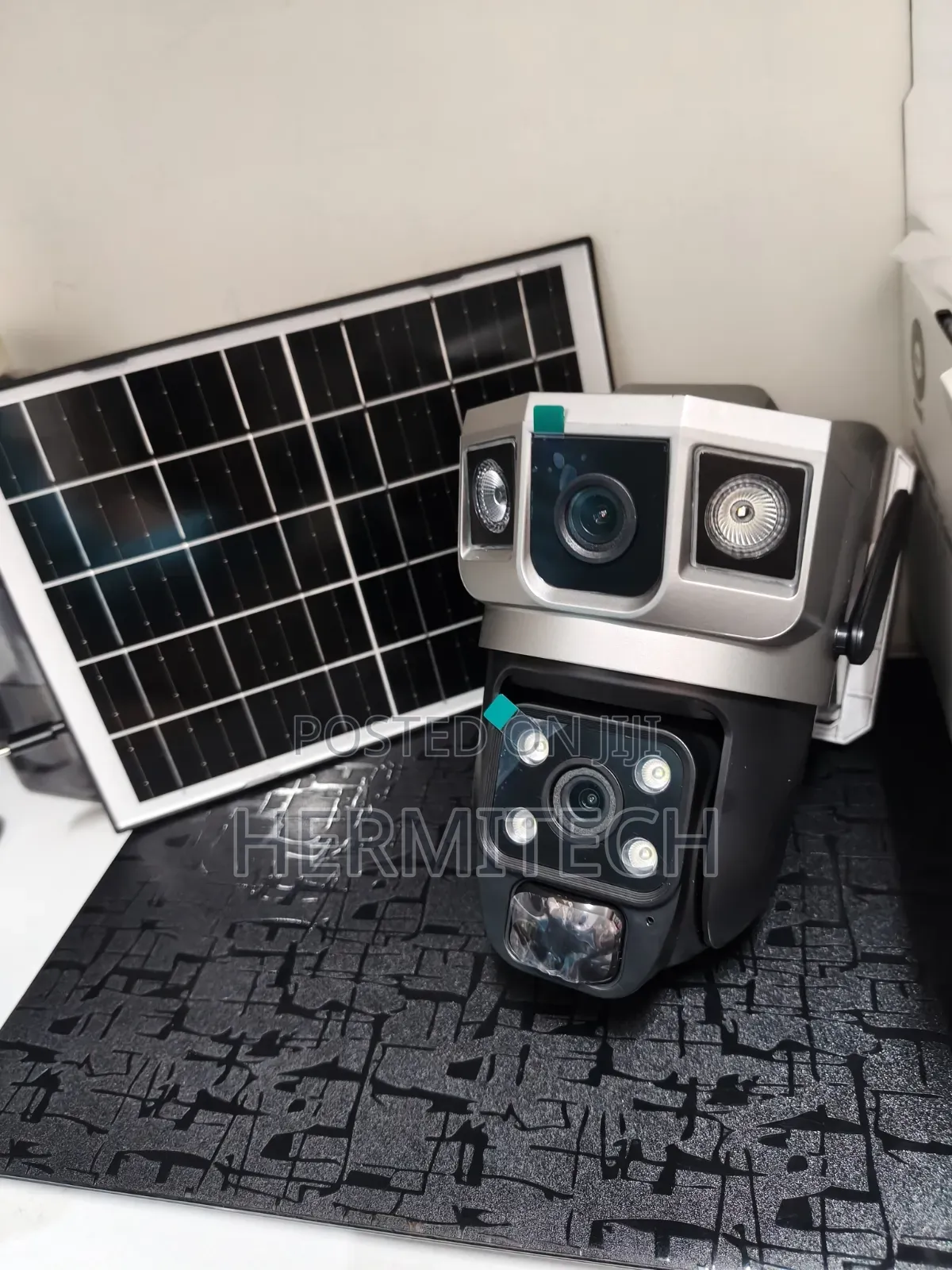 Wifi Connection CCTV Camera Solar Powered PTZ CCTV Camera Dual Lens