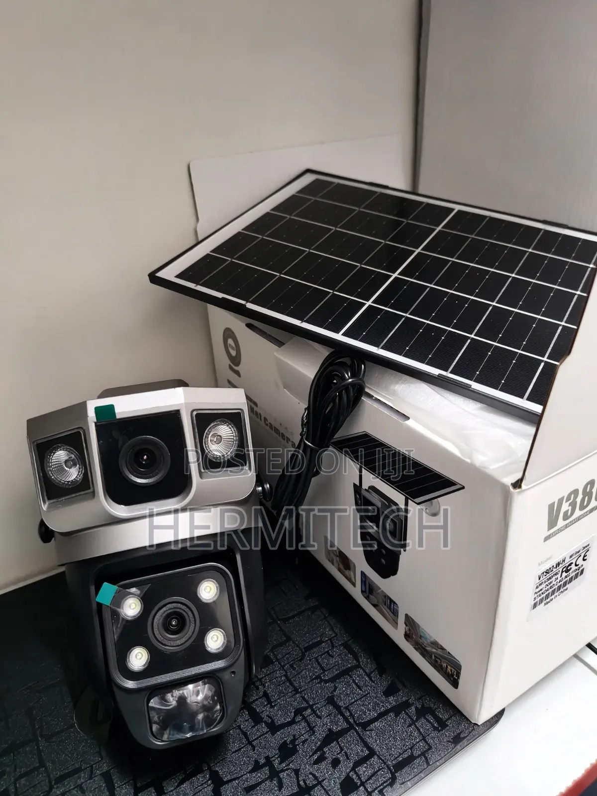 Wifi Connection CCTV Camera Solar Powered PTZ CCTV Camera Dual Lens