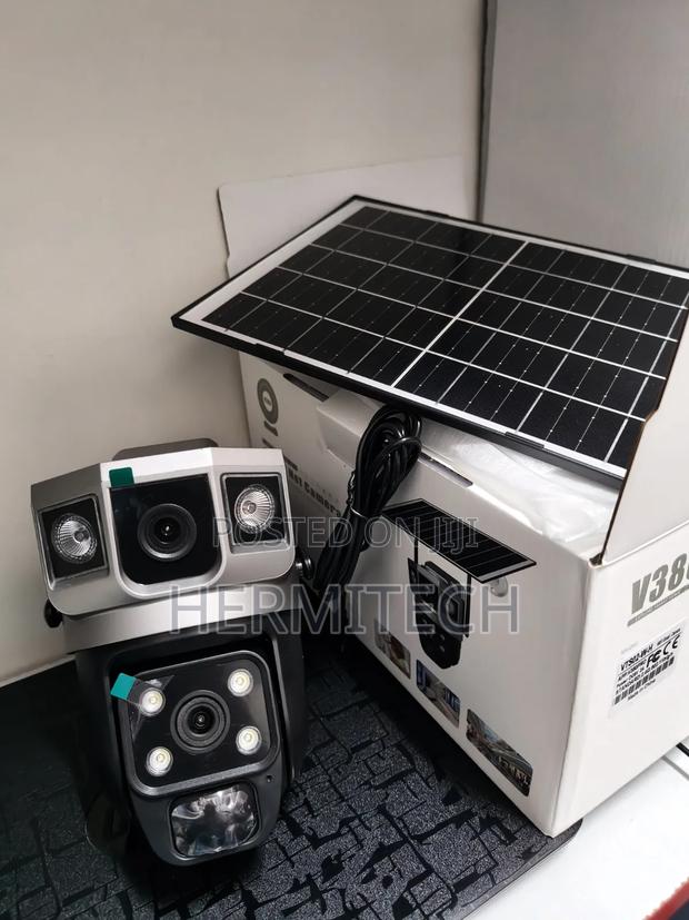 Wifi Connection CCTV Camera Solar Powered PTZ CCTV Camera Dual Lens - thumbnail 2