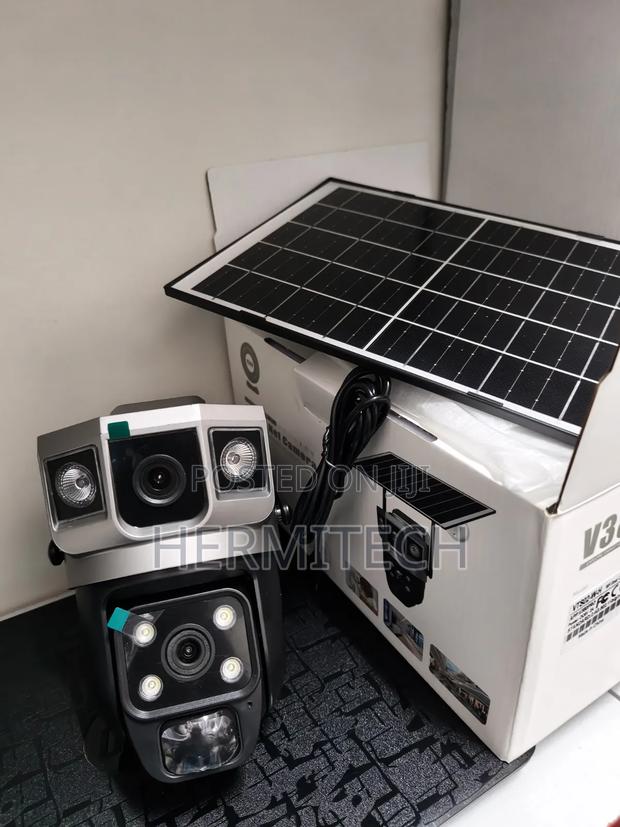 Hd Wifi Home Security Camera Dual Lens CCTV Solar Powered