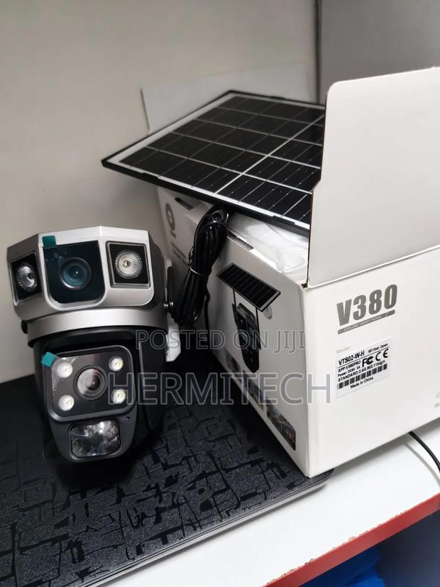 Hd Wifi Home Security Camera Dual Lens CCTV Solar Powered - thumbnail 2