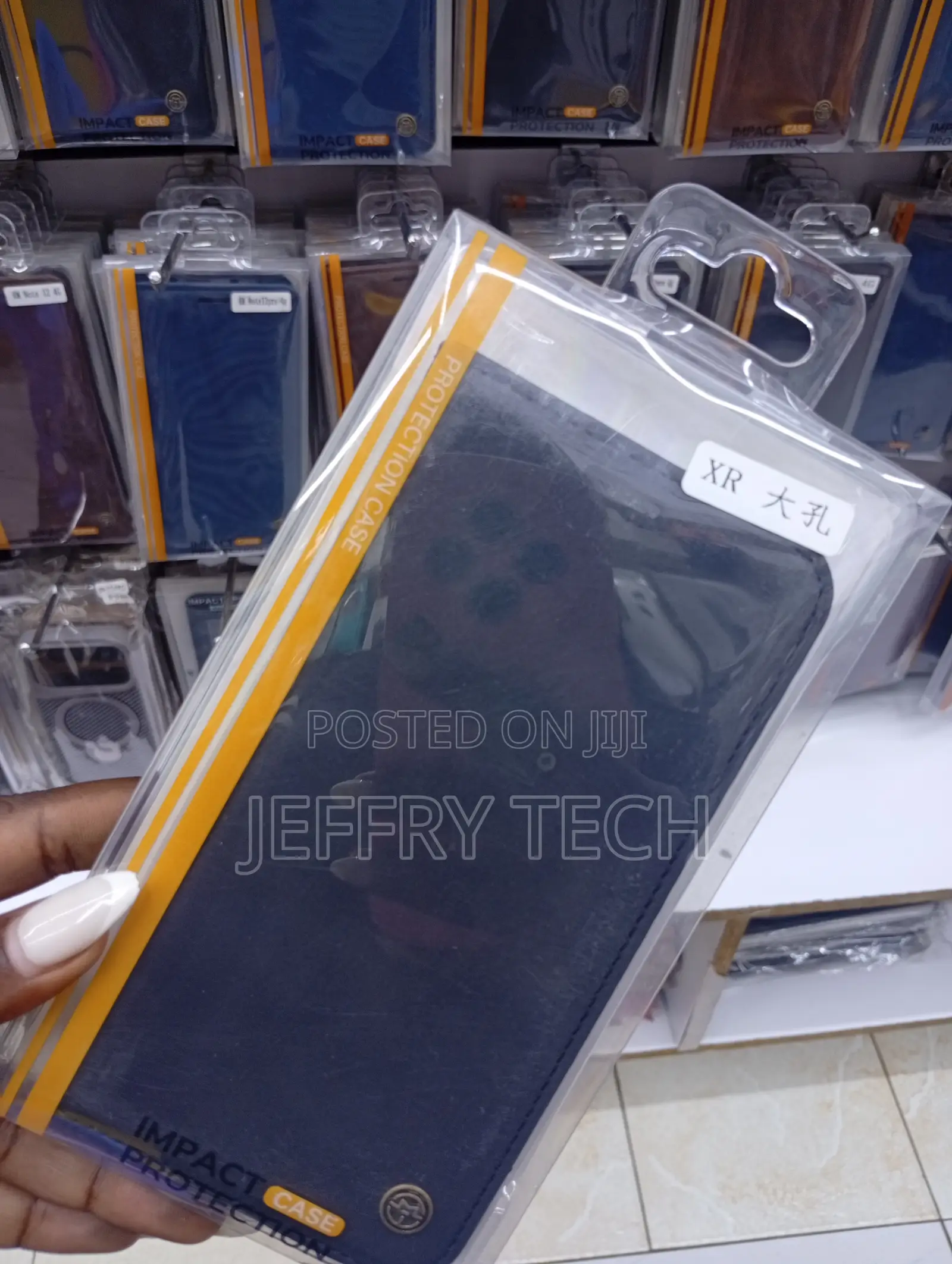Black Flip-Style Wallet Case an iPhone Xr.
