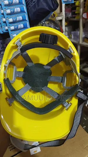 Yellow Industrial Safety Helmet With Nob