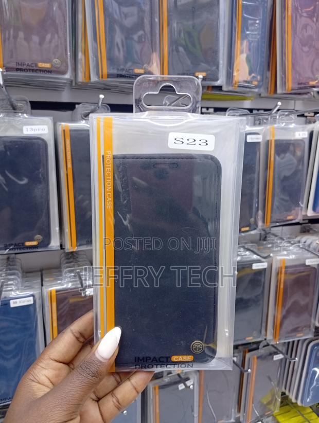 Leather Wallet Flip Cover for a Samsung Galaxy S23.