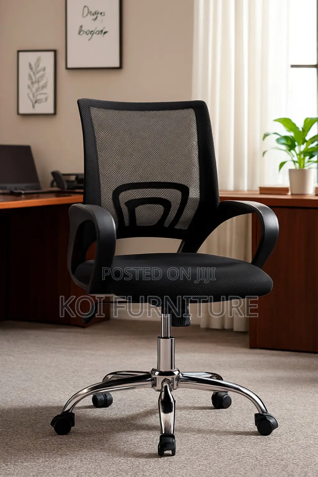Office Chairs; Clerical Fabric Padded Curved Mesh Backrest Seat