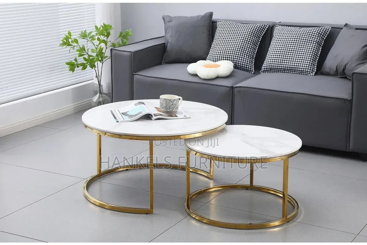 Marble Table Nesting Stools- Space Saving Table Set
