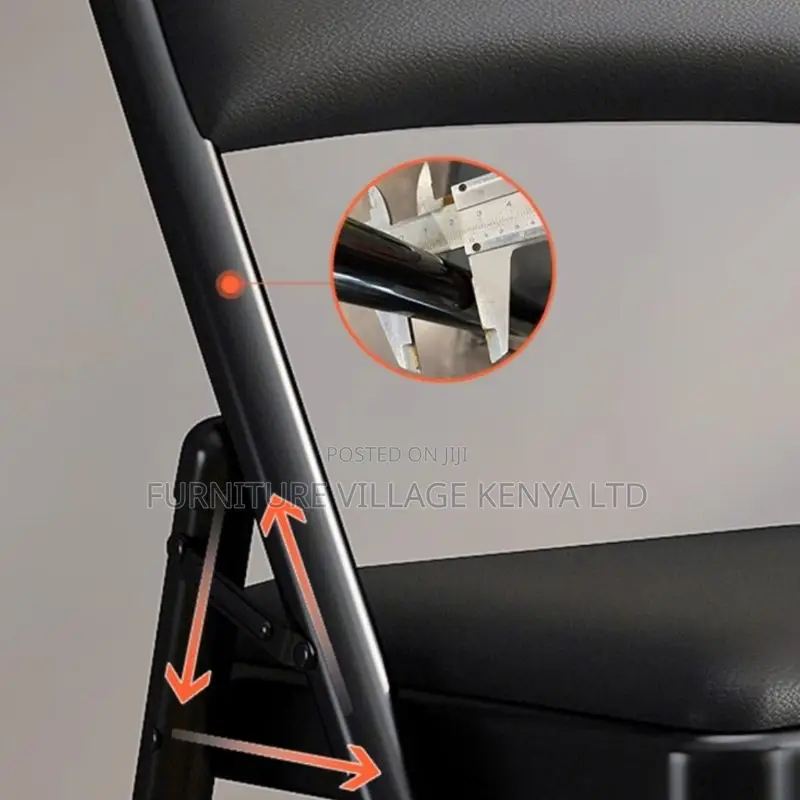 Office Chair : Black Padded Folding Office Chair