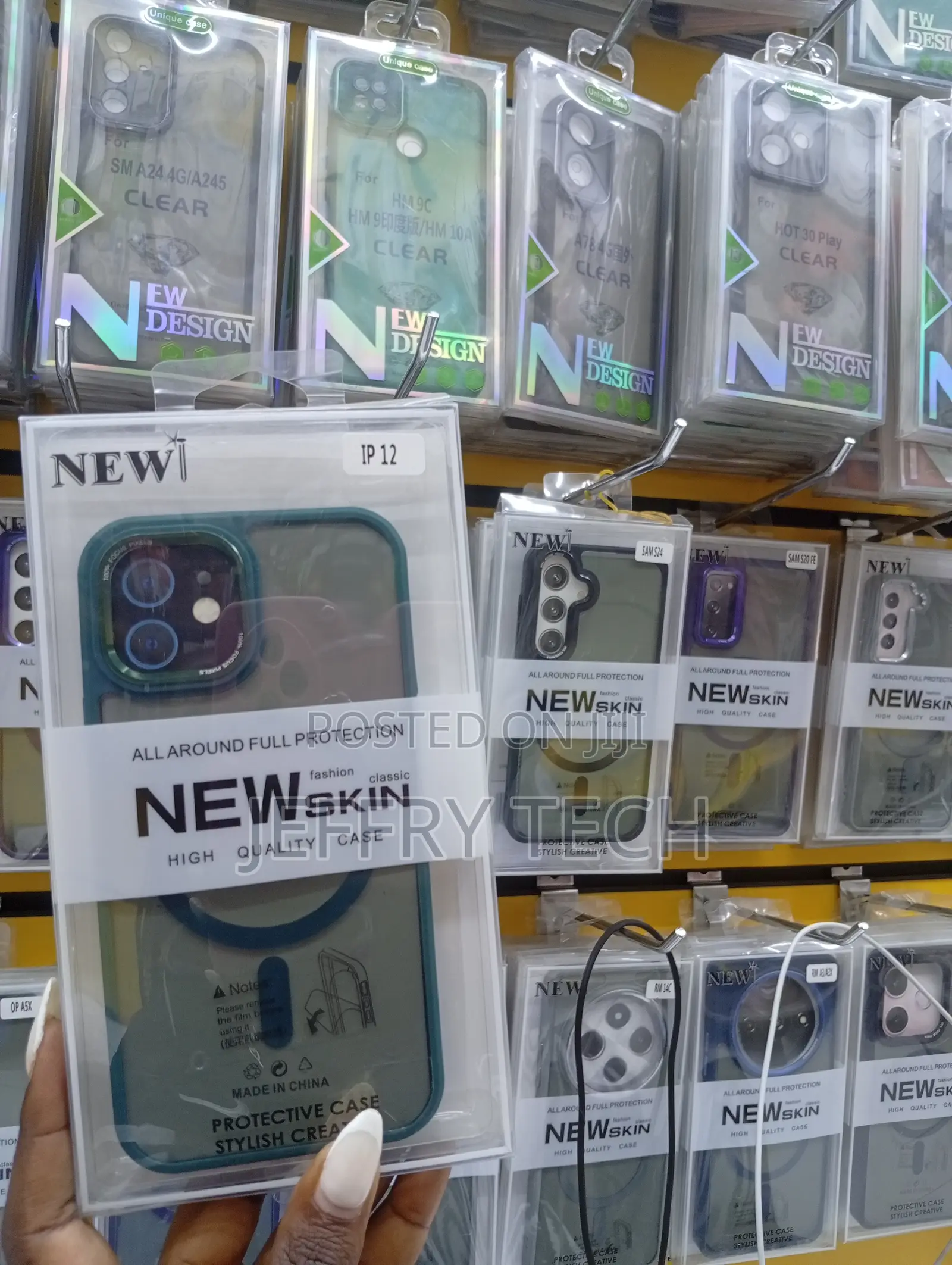 "New Design" and " the "Ip 12" and Samsung Galaxy Models.