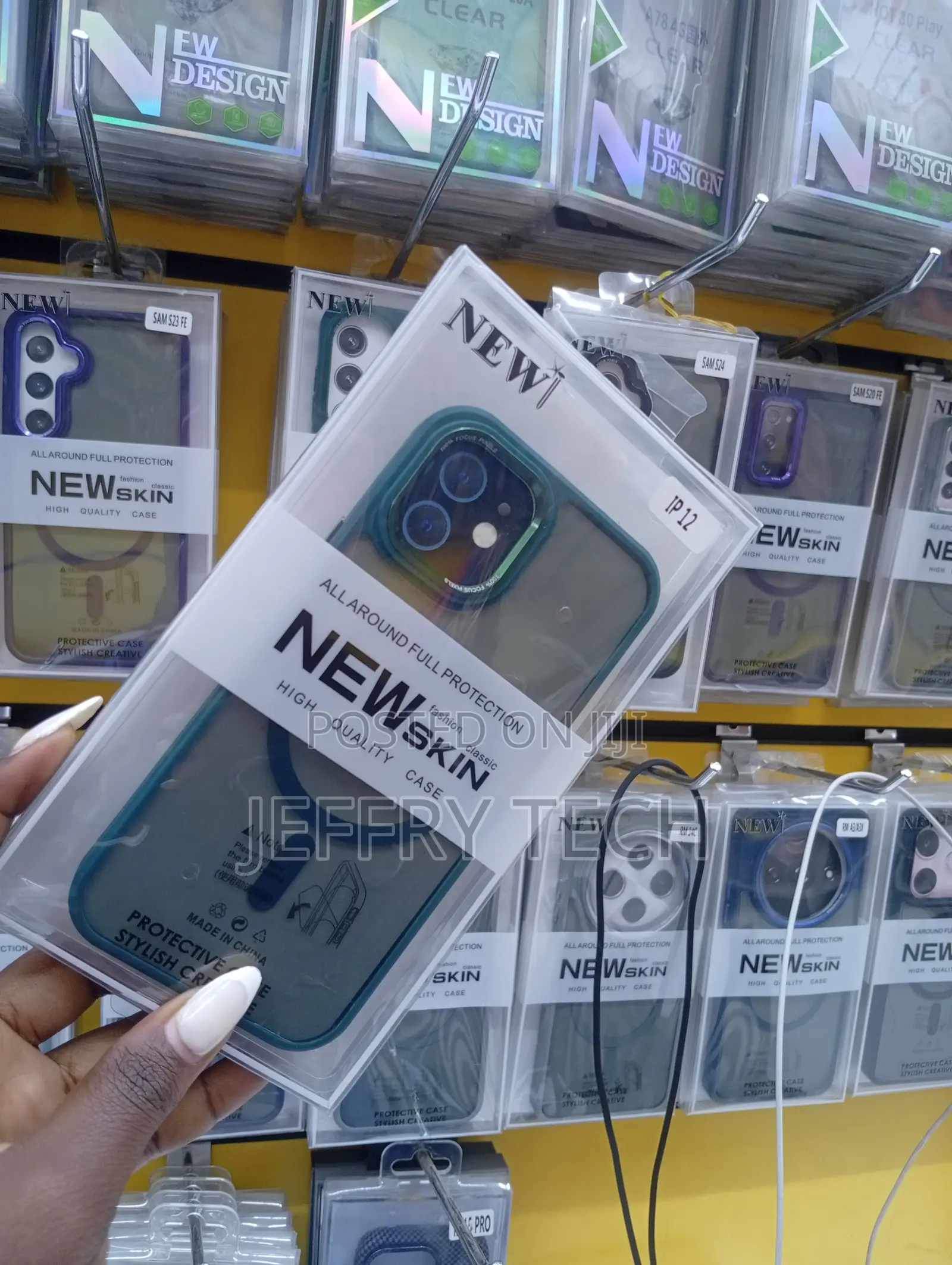 "New Design" and " the "Ip 12" and Samsung Galaxy Models.