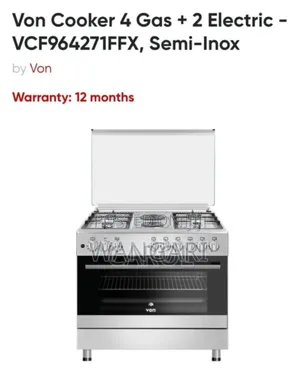 12months Warranty Von 60*90 4+2 Cooker