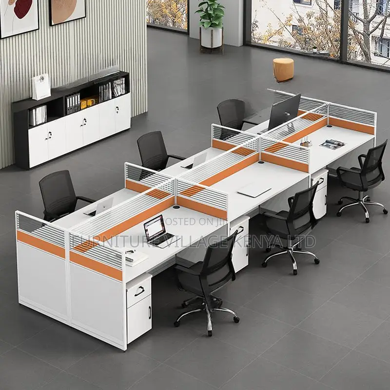 Office Workstation 6-Way Workstation With Storage