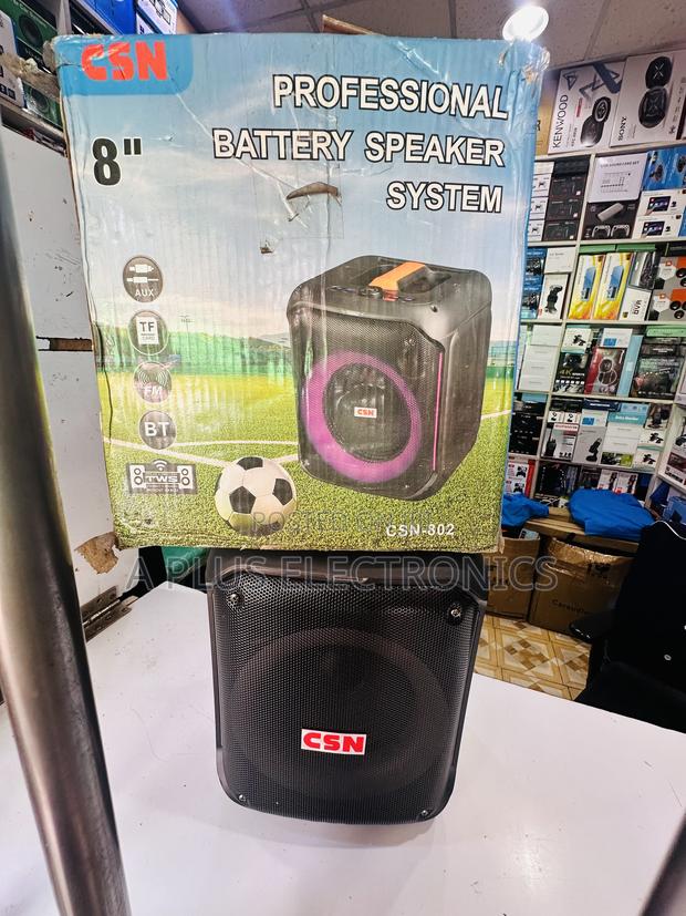 CSN 802 8 Inch, Rechargeable Speaker With 2 Microphones– Wireless