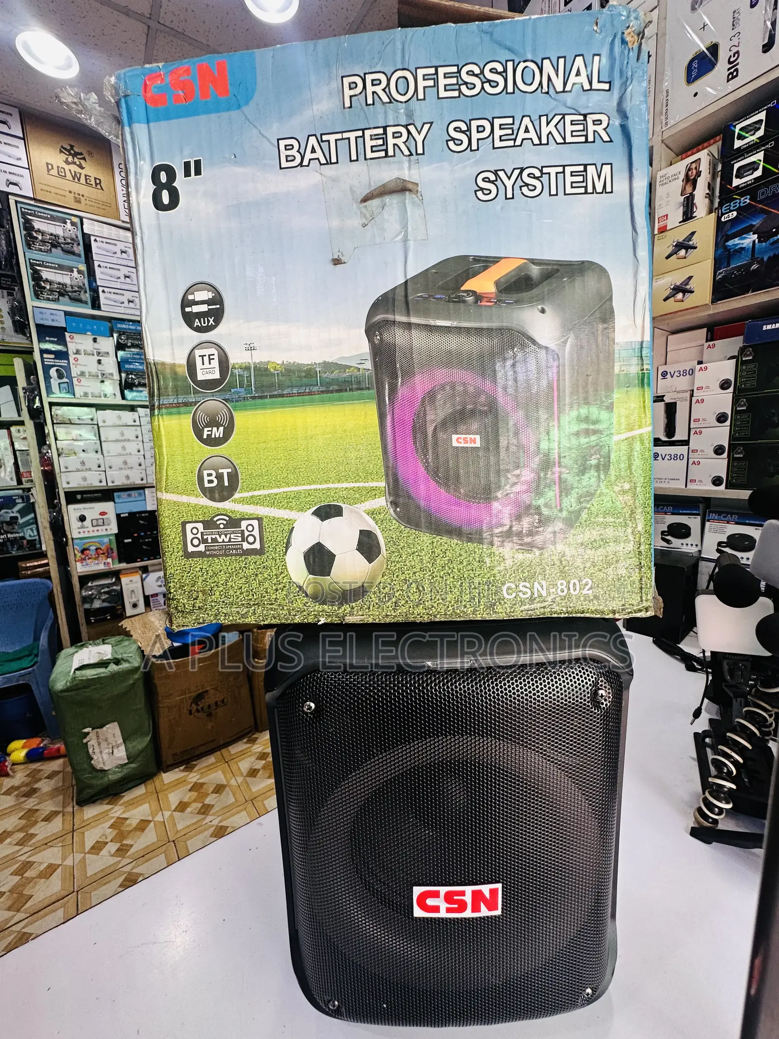 CSN 802 8 Inch, Rechargeable Speaker With 2 Microphones– Plug Play