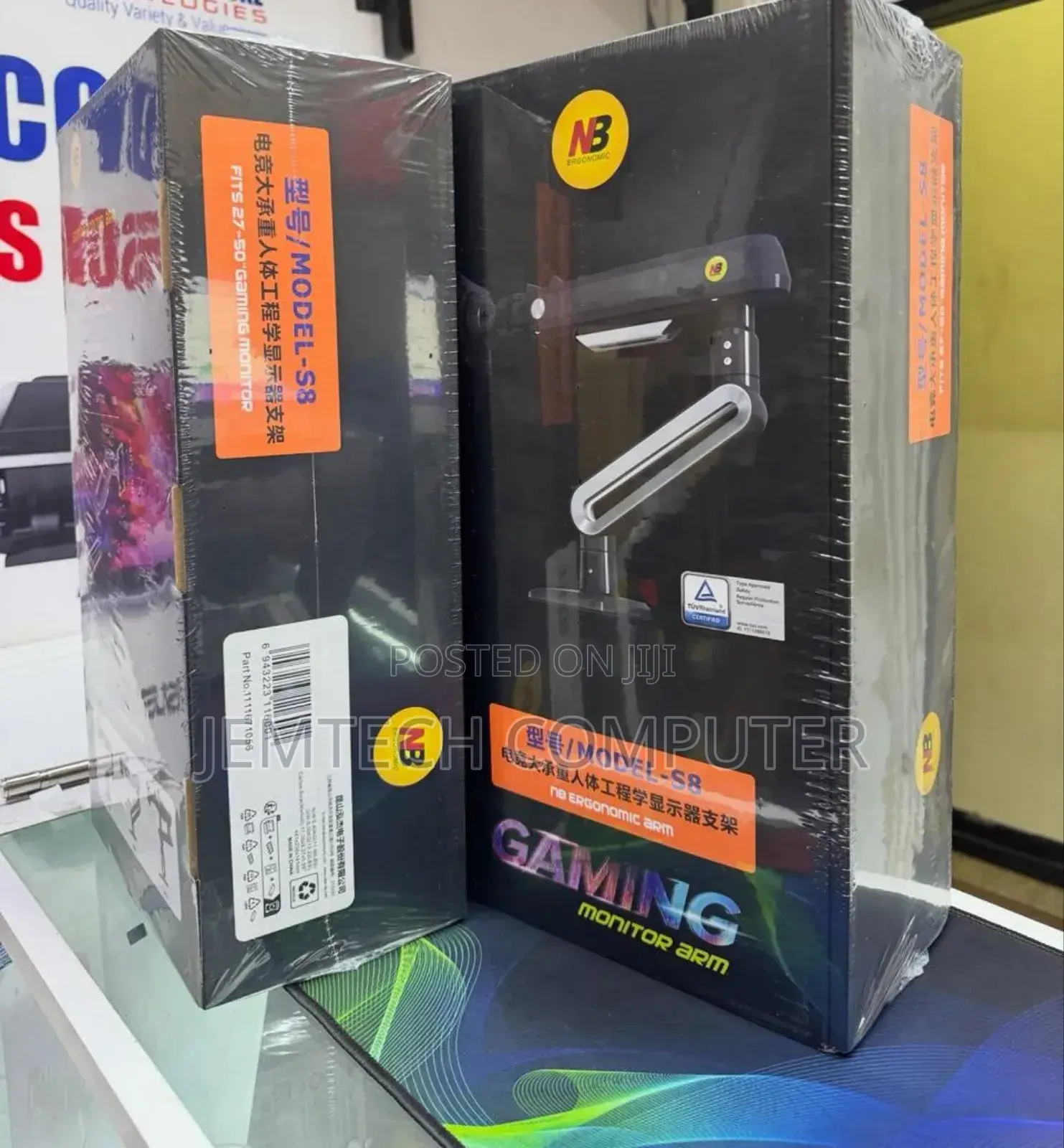 North Bayou A6/S8 Gaming Single Monitor Arm – Supports 27′′ to 50′′