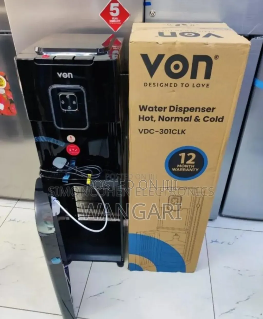 Hot and Cold Von Bottom Loader Dispenser