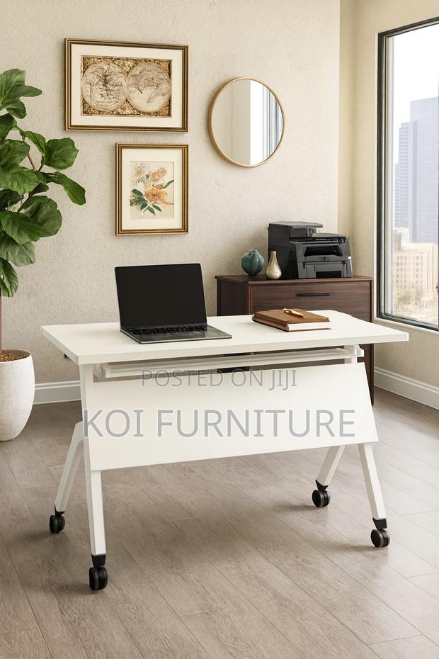 Office Table; Foldable Home Office Training Movable Desk - thumbnail 3