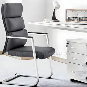Office Chair; Modern Office Task Chair With Leather Back