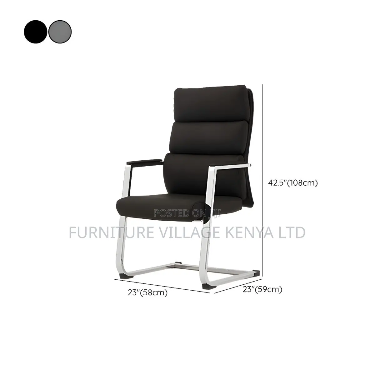 Office Chair; Modern Office Task Chair With Leather Back
