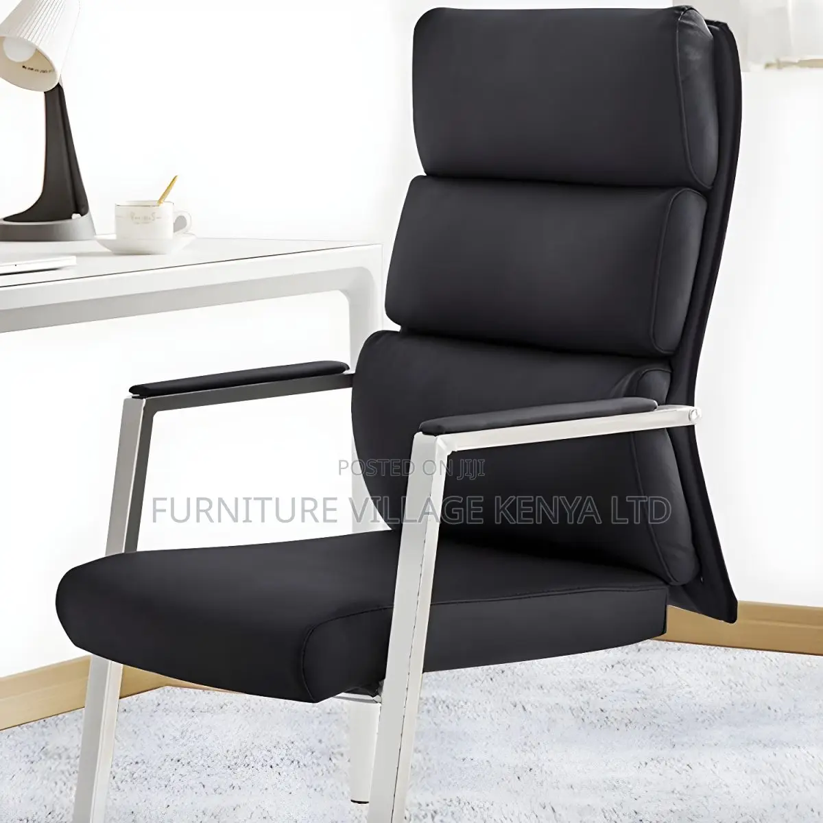 Office Chair; Modern Office Task Chair With Leather Back