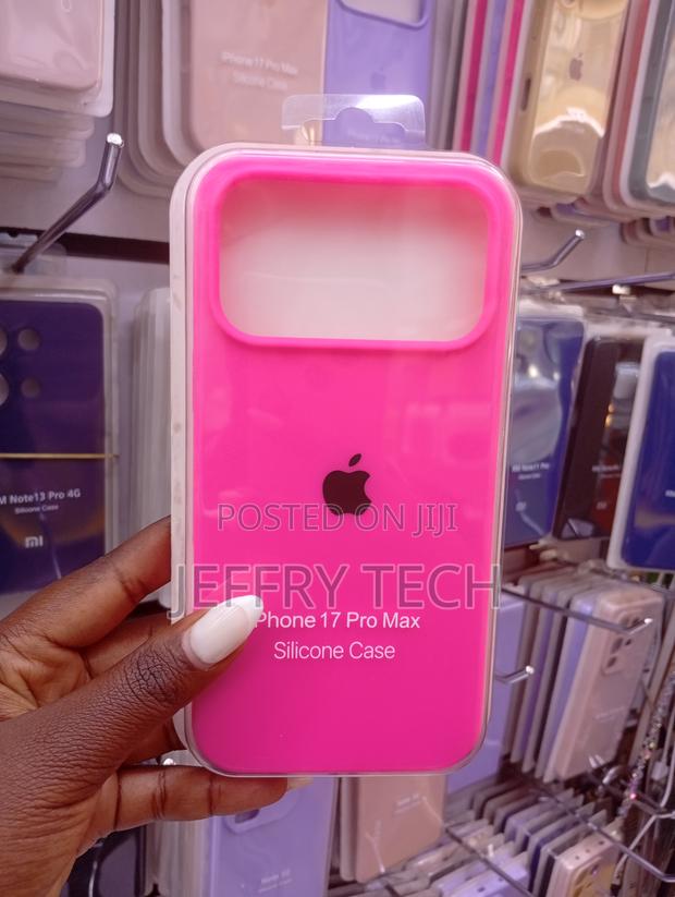 Generic Apple Silicone Case for the iPhone 17 Pro Max in Hot Pink.