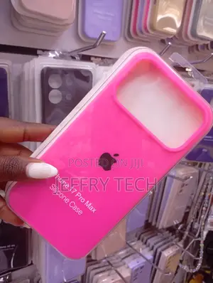 Generic Apple Silicone Case for the iPhone 17 Pro Max in Hot Pink.