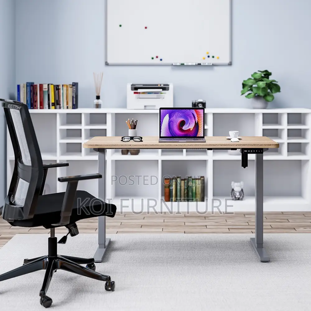Office Desk; 1.2m Electric Adjustable Desk With Dual Height Mode