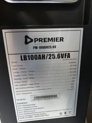 25.6v 100ah Premier Wall Mounted Lifep04 Lithium Battery