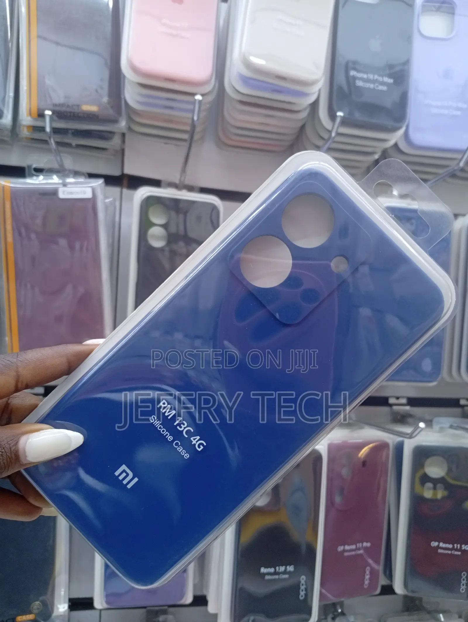 Blue Silicone Case Is for the Xiaomi Redmi 13c 4g Smartphone.