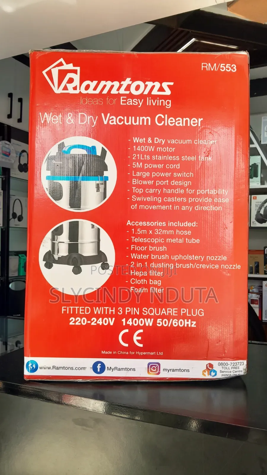 Ramtons Wet Dry Vacuum Cleaner(Rm/553)