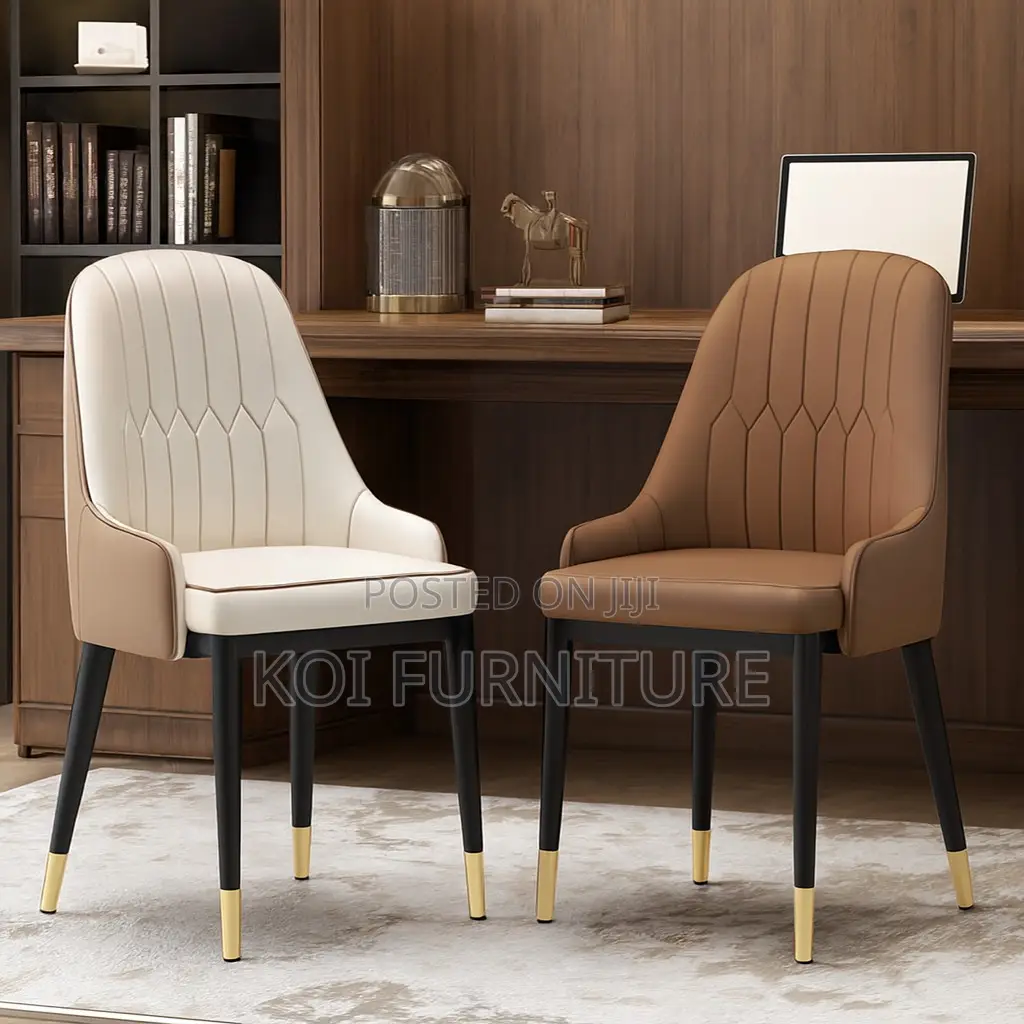 Dining Chairs; Leather Home Classic Dining Chair for Guests and Lounge