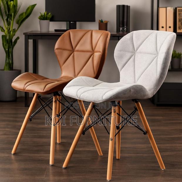Dining Chairs; Mid Backrest Cotton Wood Accent Premium Eames Chairs - main view