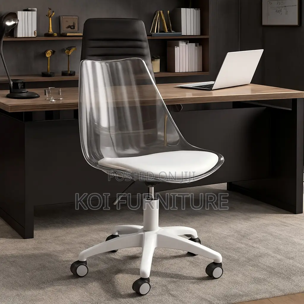 Dining Chairs; Clear Acrtlic Bacrest Eames Padded Chair