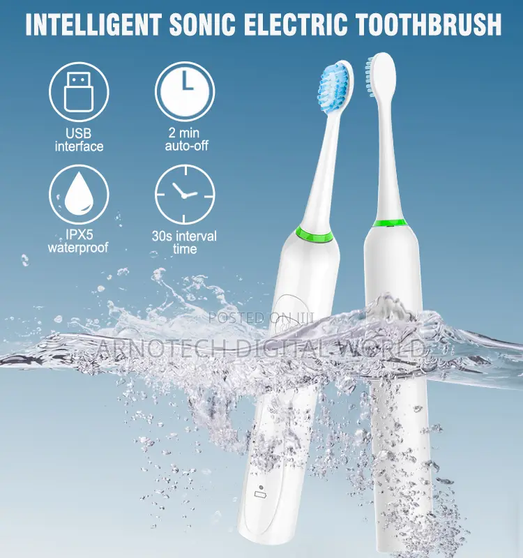 Sonic Electric Toothbrush With 4 Replaceable Heads
