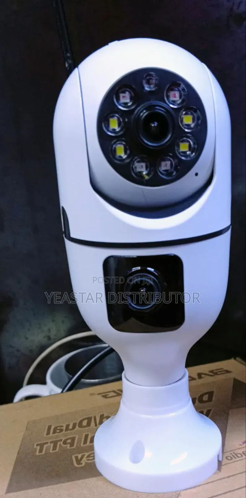 Dual Lens PTZ (Pan-Tilt-Zoom) Bulb Wifi Camera,