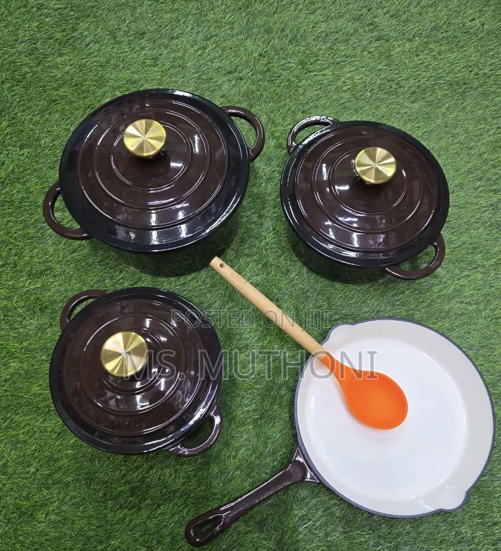 Heavy Quality Original Cast Iron Sets ( Enamel) With a Free Gift