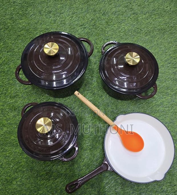 Heavy Quality Original Cast Iron Sets ( Enamel) With a Free Gift - thumbnail 2