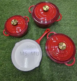 Heavy Quality Original Cast Iron Sets ( Enamel) With a Free Gift