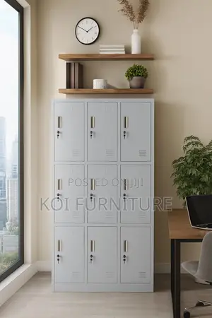 Office Cbinet; Nine Lockers Robust Space Saving Filing Steel Cabinet