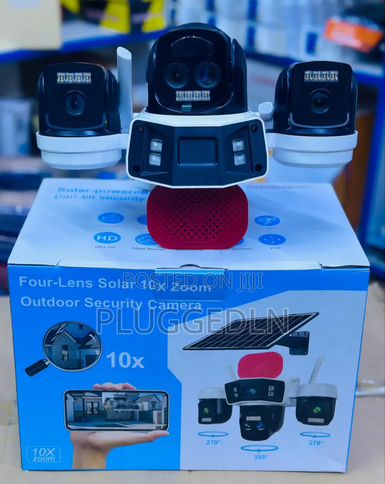 4-Lens Solar-Powered Outdoor Security Camera