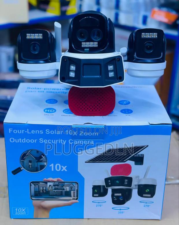 4-Lens Solar-Powered Outdoor Security Camera