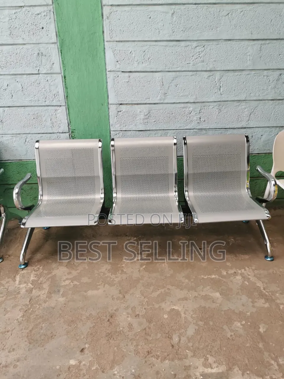 Unpadded Cream Waiting Chairs