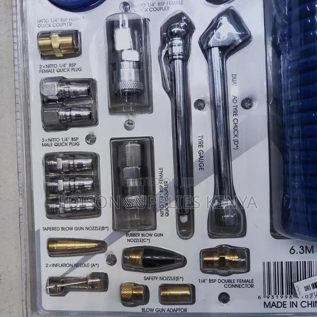 Air Blow Gun Kit 20pcs Air Compressor Hose Pipe Nozzles Tire Inflator - thumbnail 4