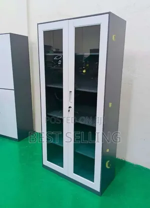 Full Glass 2 Door Storage Cabinets