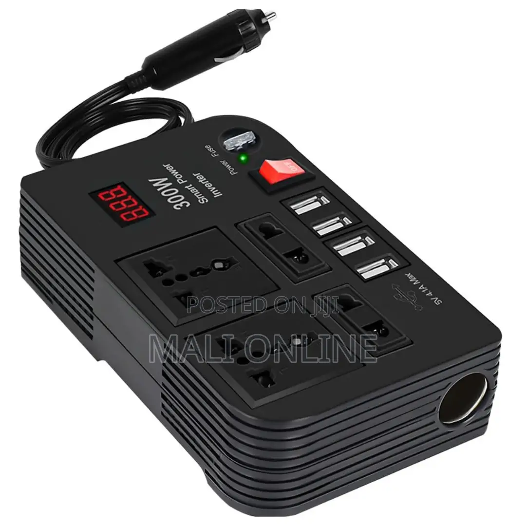 300w Car Power Inverter 12v to Ac 220v Converter 4 Usb Charger Socket