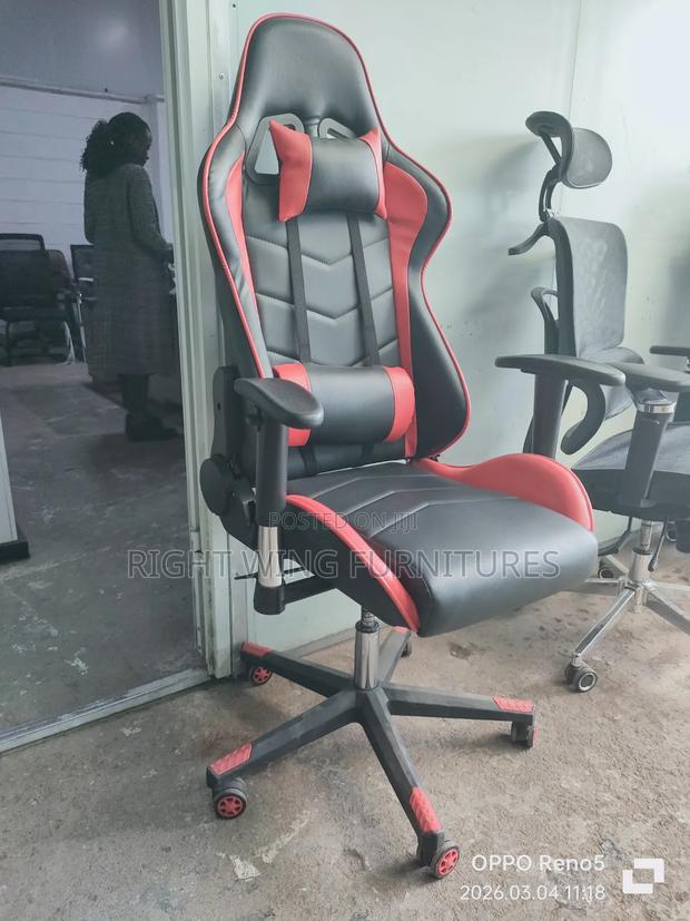 Office Furniture :Red Black Gaming Chair With Adjustable Arms