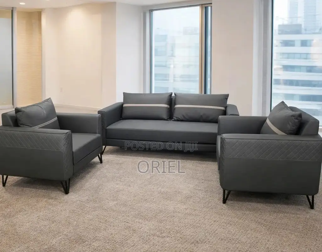 Office Sofa : Executive Cushioned 5-Seater Office Corporate Sofa-Set
