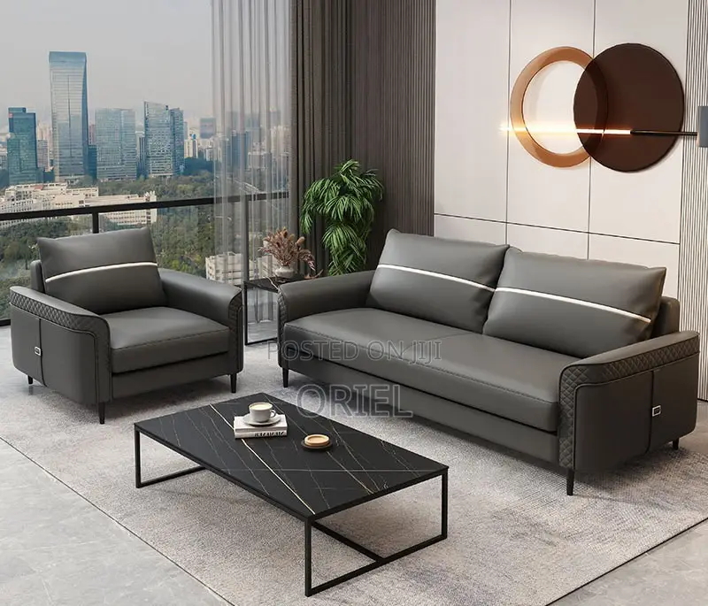 Office Sofa : Executive Cushioned 5-Seater Office Corporate Sofa-Set