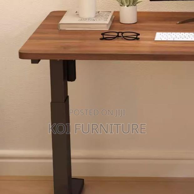 Office Table; 1400mm Brown Top Adjustable Home Office Desktop Desk - thumbnail 2