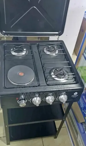 Colur Black Nunix 3+1 Cooker With Shelves