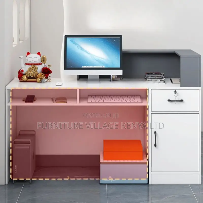Office Desk ;Rectangular Reception Desk With Locker